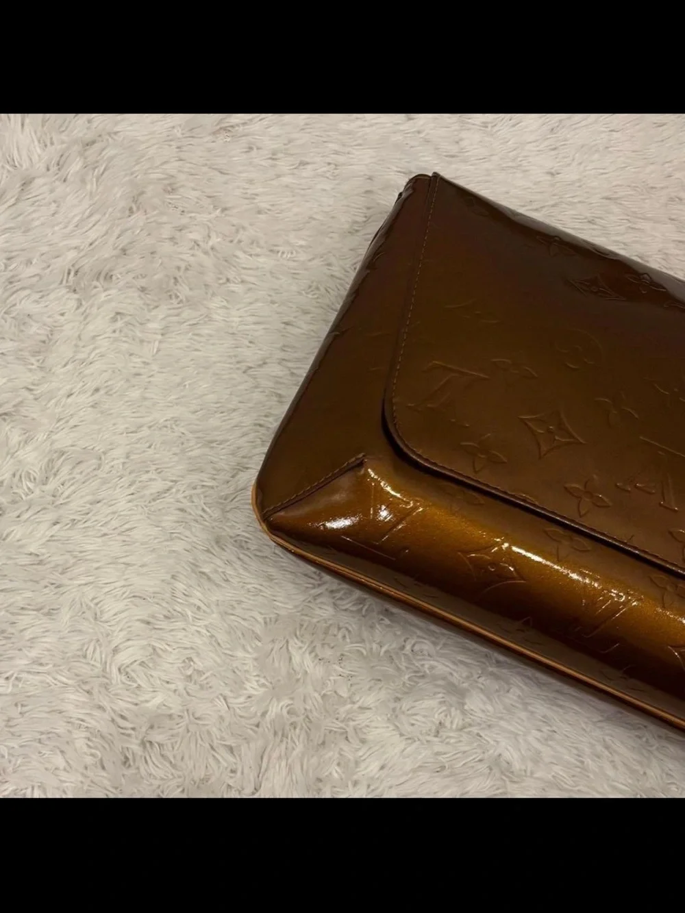 Louis Vuitton Brown Monogram Vernis Flap Clutch